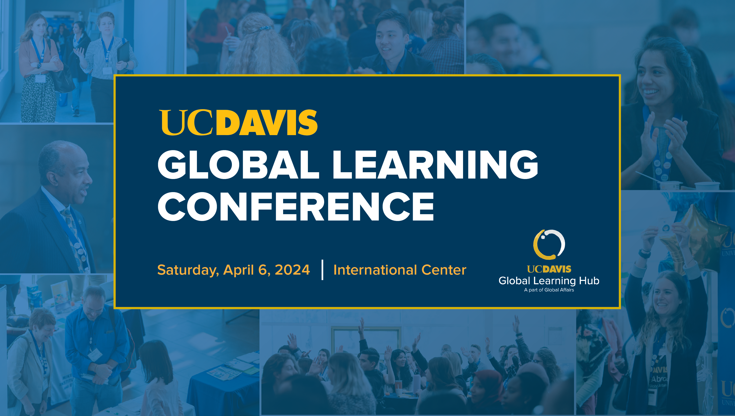 Graphic with text: UC Davis Global Learning Conference