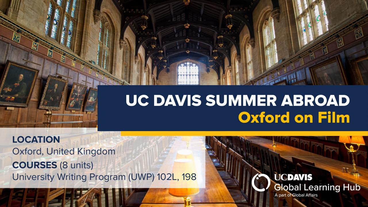 Summer Abroad United Kingdom, "Oxford on Film" (Info Session) Global
