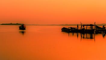 A photo taken at sunset--orange everywhere