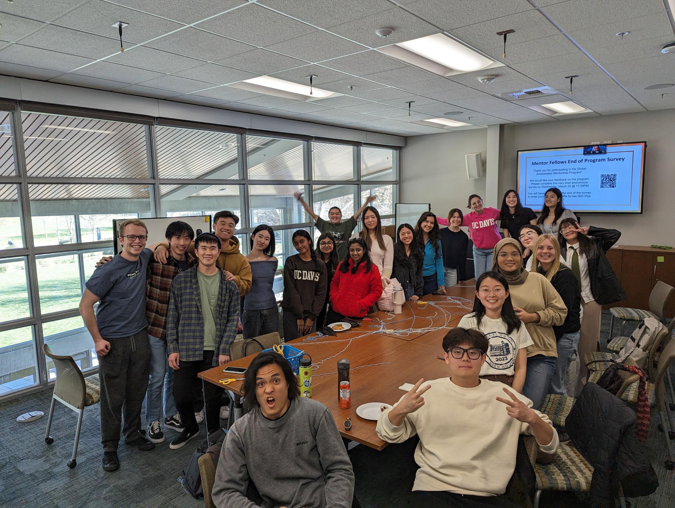 Global Ambassador Mentor Fellows come together for a meeting in the International Center.
