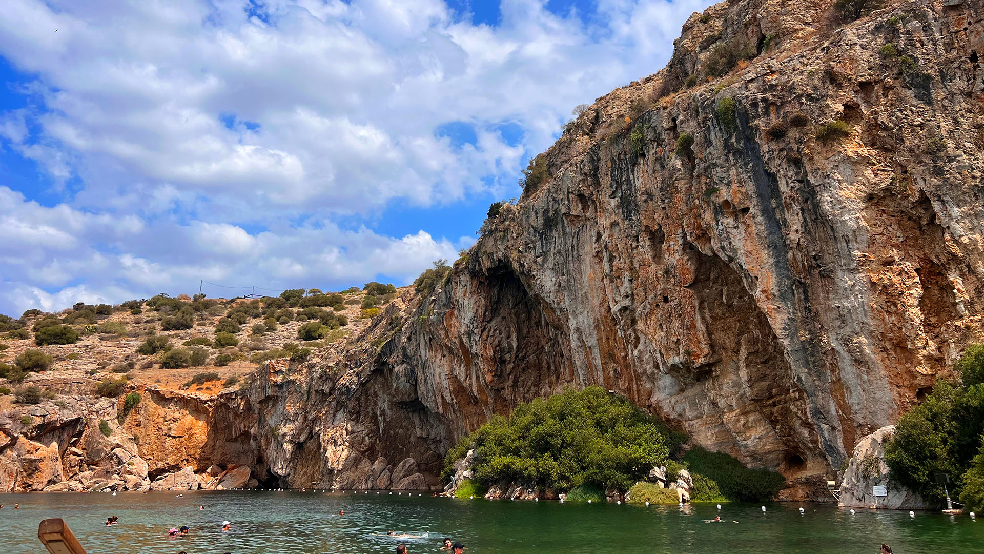 A photo of Lake Vouliagmeni.