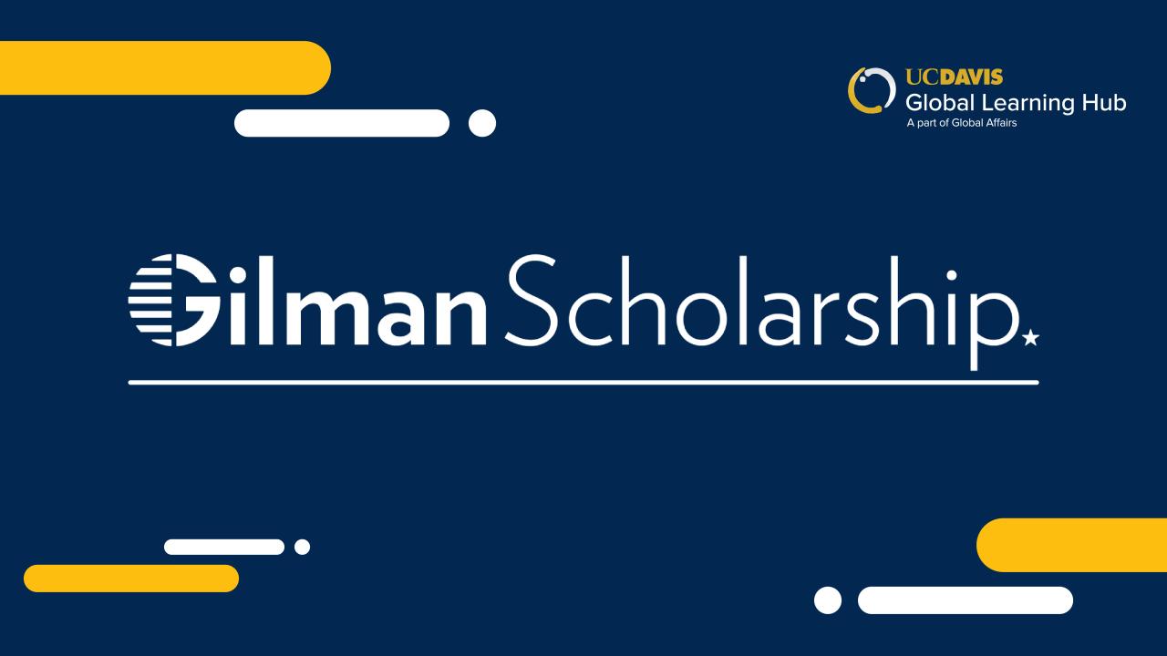 Graphic with text: Gilman Scholarship
