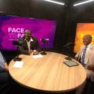 Stephanie Zarate and Kayton Carter sit at a round table with Chancellor May for an episode of "Face to Face."